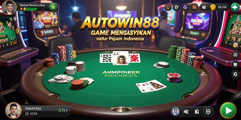 Tampilan gameplay poker yang mendebarkan di AUTOWIN88.