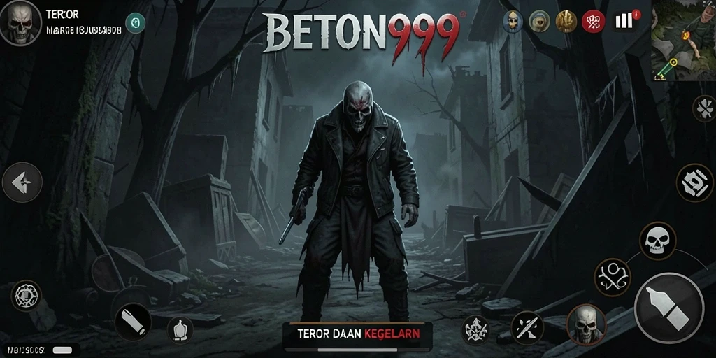 Screenshot BETON999 menunjukkan suasana mencekam dan gameplay yang menegangkan.
