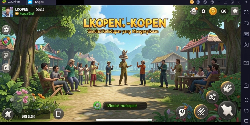 Screenshot gameplay LKOPEN yang menunjukkan interaksi karakter.