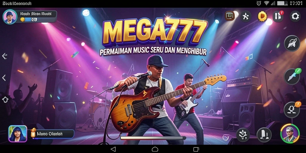 Tampilan screenshot gameplay MEGA777 dengan berbagai tantangan musik.