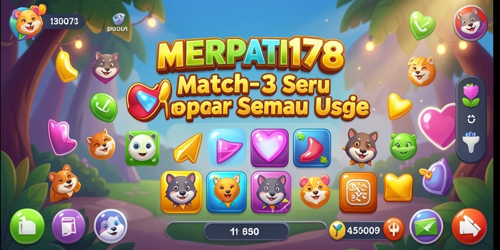 Tangkapan layar game Match-3 MERPATI178 menampilkan aksi mencocokkan buah yang seru.