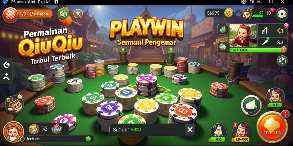 Tangkapan layar utama PLAYWIN menampilkan intensitas permainan QiuQiu.
