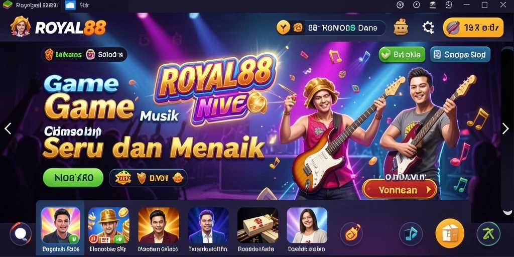 Screenshot gameplay ROYAL88 menampilkan interaksi pemain dengan musik.