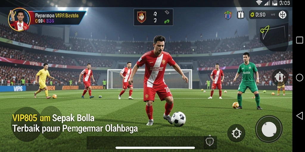 Tampilan gameplay yang seru dalam pertandingan sepak bola nyata.